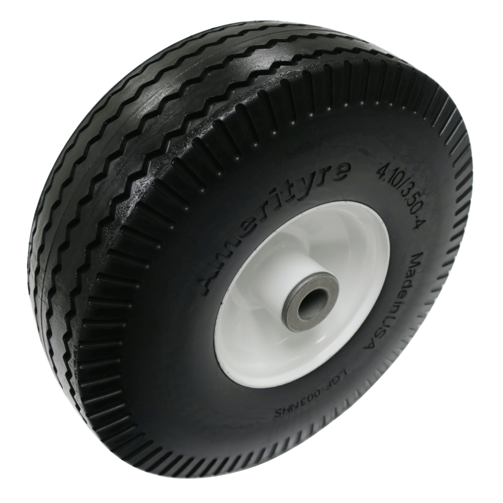 Hand Truck Tire & Wheel Assembly: 410x350-4 Zigzag Tread Regular Duty ...